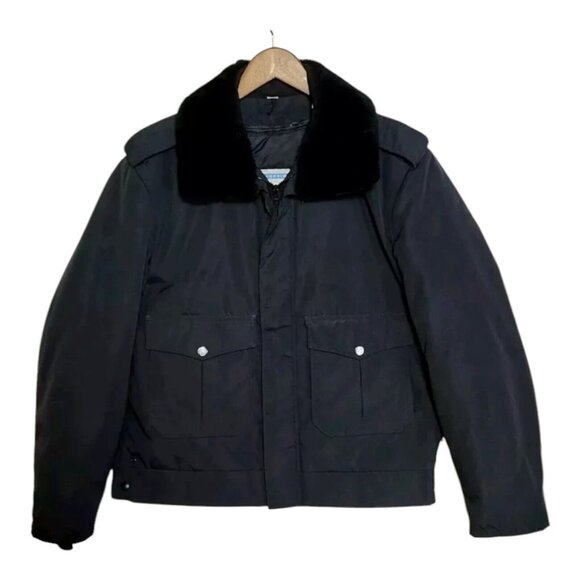 Vintage Fechheimer Jacket Police Security Men's Size 42 L Black Removable Liner - Picture 1 of 16